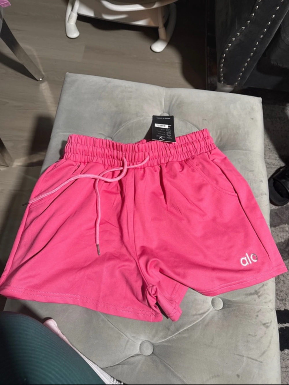Alo High-Rise Athletic Shorts in Bright Pink